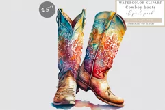 Cowboy boots clipart, Boots clipart, Farm sublimation Product Image 1