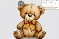 Brown teddy bear clipart, Teddy bear clipart, Toy clipart Product Image 1
