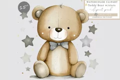 Teddy bear clipart, Teddy with stars clipart, Teddy sclipart Product Image 1