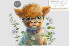 Calf clipart, Baby cow sublimation, Sublimation Product Image 1