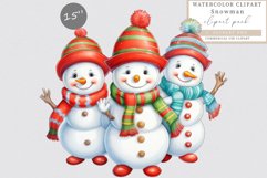 Snowman clipart, Christmas clipart, Winter clipart Product Image 1