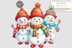 Snowman clipart, Christmas clipart, Winter clipart Product Image 1