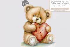 Teddy bear clipart, Birthday clipart, Valentines Day, Love Product Image 1