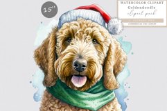 Dog clipart, Goldendoodle clipart, Christmas sublimation Product Image 1