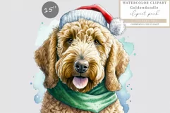 Dog clipart, Goldendoodle clipart, Christmas sublimation Product Image 1
