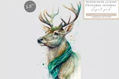 Reindeer clipart, Christmas clipart, Watercolor Product Image 1