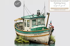 Fishing boat sublimation, Father's day clipart Product Image 1