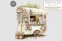 Vintage clipart, Floral shop sublimation, Sublimation Product Image 1