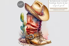 Cowboy boots clipart, Western clipart, Boots sublimation Product Image 1