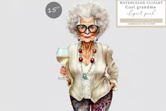 Grandma clipart, Funny clipart, Birthday sublimation Product Image 1