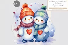 Snowman clipart, Winter clipart, Christmas clipart, Product Image 1