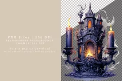 Candle clipart, Halloween clipart, Gothic sublimation Product Image 2