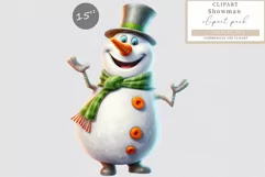 Snowman clipart, Christmas clipart, Winter clipart Product Image 1