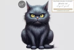 Black cat clipart, Cat clipart, Halloween clipart Product Image 1