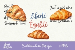 3 Le Croissant Sublimation Design French Paris PNG Clipart Product Image 1