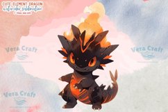 Cute Elemental Dragon Watercolor Sublimation Clipart Set 1 Product Image 2