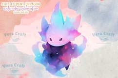 Cute Elemental Dragon Watercolor Sublimation Clipart Set 3 Product Image 2