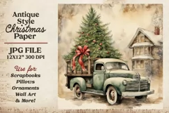 Christmas Vintage Truck Scrapbook Paper Product Image 4