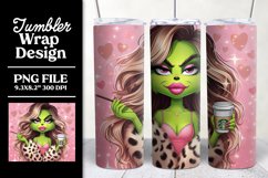 Bougie Green Girl Christmas Tumbler Wrap Sublimation Product Image 1