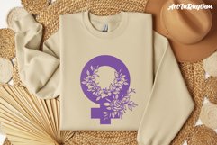 Floral Female Gender Symbol Svg, Happy Women's Day Svg Product Image 5