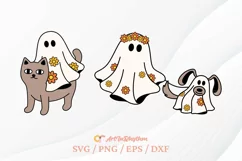 Ghosts Svg, Halloween Svg, Cute Animals Svg, Ghost Svg Files Product Image 1