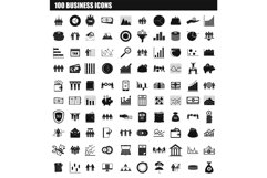 100 business icon set, simple style Product Image 1