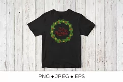 Feliz Navidad calligraphy with wreath of fir tree branches Product Image 2