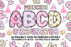 Princess Alphabet png clipart, princess letters doodle Product Image 1
