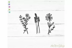 Wildflowers svg, Botanical svg, wildflower cut file Product Image 2