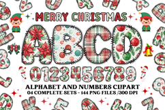 Christmas Alphabet png clipart, christmas letters doodle Product Image 1