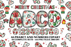 Christmas Alphabet png clipart, christmas letters doodle Product Image 1