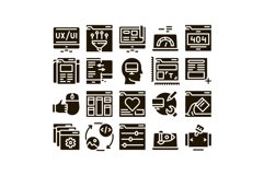Web Design Development Glyph Set Vector Product Image 1