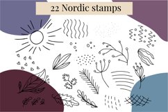 Nordic scandinavian floral Procreate stamps set Product Image 3