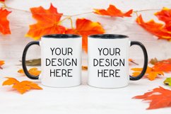 Mug Mockup 11 Oz Blank White Coffee Cup Black Handle Fall Product Image 1