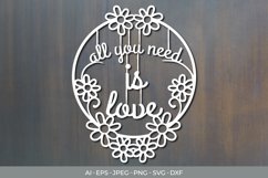 All You Need is Love Papercut SVG Product Image 1