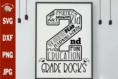 2nd grade rocks svg first day of 2nd grade shirts svg dxf Product Image 1