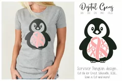 Breast cancer survivor, Penguin SVG / DXF / EPS / PNG files Product Image 1