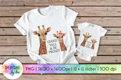 Mom and Daughter | Cute Giraffe Sublimation | Positive Quote Product Image 1