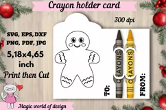 Christmas Gingerbread man Coloring Card svg, Card holder Product Image 1