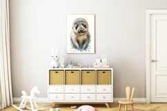 Watercolor Baby Pup Nursery Wall Art, Seal Printable Art Product Image 6
