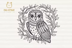 Owl in the Branches svg, Owl Zentangle svg, Owl in the Leave Product Image 2