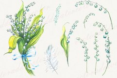 Lilies of the valley clipart, spring flower clipart Product Image 2