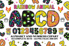 Rainbow Animal Alphabet png clipart, animal letters doodle Product Image 1