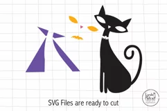 Black Cat in Cape SVG and Clipart for Halloween Product Image 3