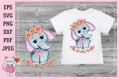 Cute Elephant Watercolor png, Product Image 4