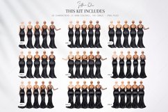 Black Wedding Clipart, Black Bridesmaids Clipart Product Image 2