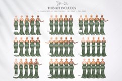 Pale Grass Wedding Clipart, Green Bridesmaids Product Image 2