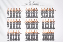 Pewter Wedding Clipart, Grey Bridesmaids Clipart Product Image 2