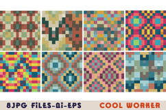 Pixel Mosaic Geometric Pattern Set Product Image 1