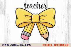 Teacher Pencil Bow Product Image 1